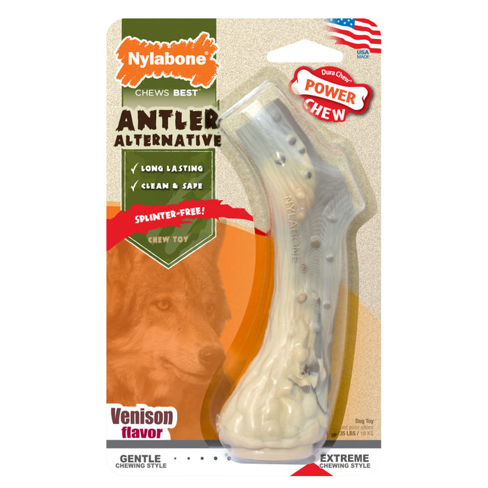 Nylabone Antler Alternative Power Chew Dog Toy 1ea/Medium - Up To 35 lb