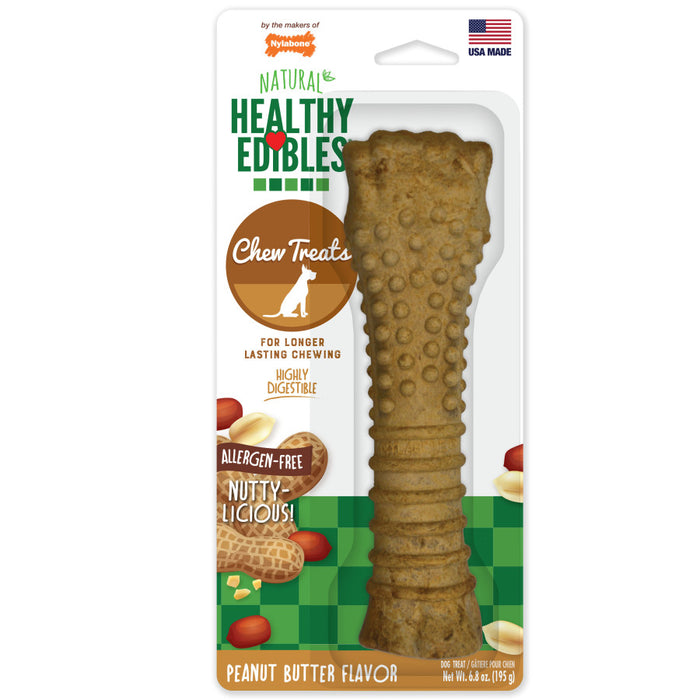 Nylabone Healthy Edibles All-Natural Long Lasting Peanut Butter Flavor Dog Chew Treats 1 Count, Peanut Butter, 1ea/XL/Souper