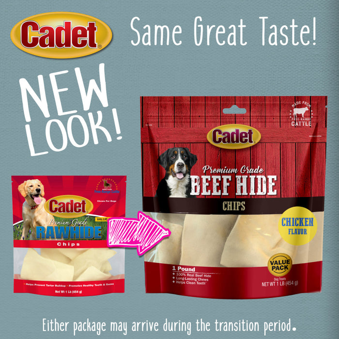 Cadet Premium Grade Beef Hide Chips for Dogs Chips, Original, 1ea/1 lb