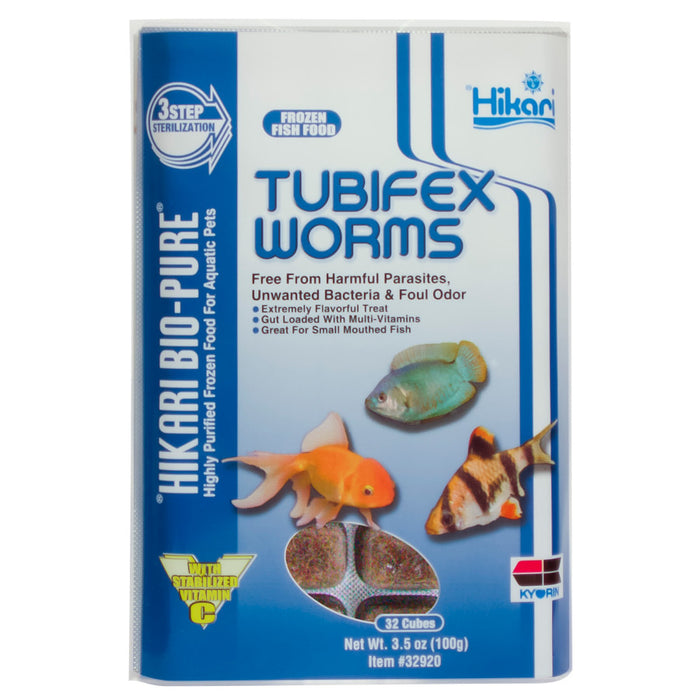Hikari USA Bio-Pure Tubifex Worms Frozen Fish Food 1ea/3.5 oz, 32 ct