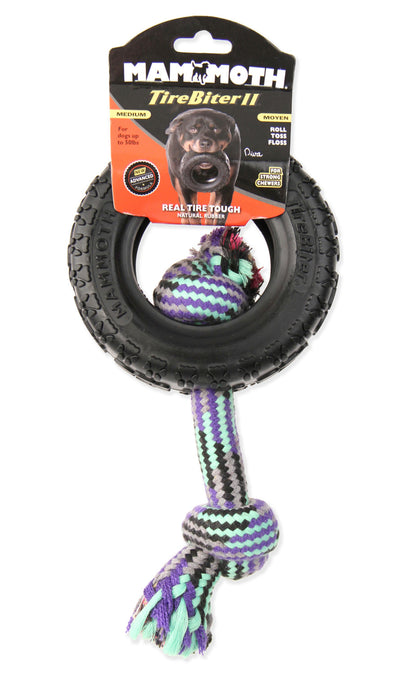 Mammoth Pet Products TireBiter II with Rope Dog Toy Multi-Color, 1ea/5 in, MD