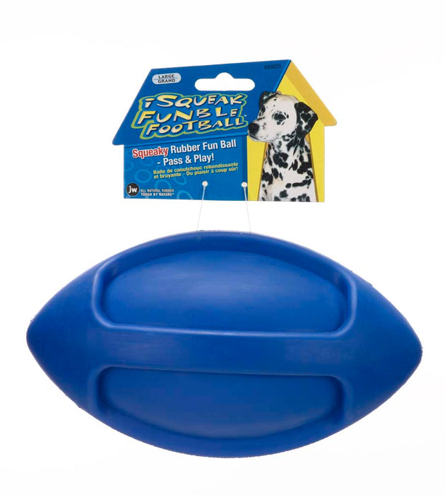 JW Pet iSqueak Funble Dog Toy Football Assorted, 1ea/LG