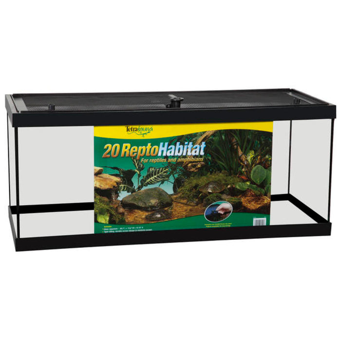 TetraFauna ReptoHabitat Reptile Tank Black, Clear, 1ea/30 In X 12 in, 20 gal