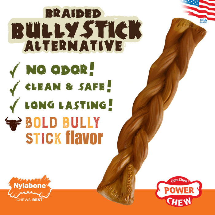 Nylabone Power Chew Alternative Braided Bully Braid Stick 1ea/Large - Up To 50 lb