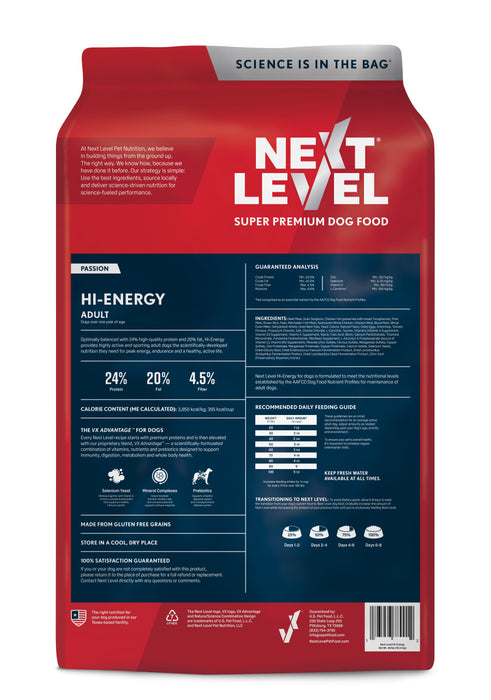 Next Level Hi-Energy Adult Dry Dog Food 1ea/40 lb