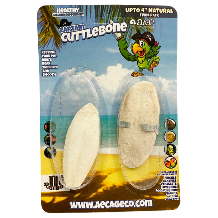 A & E Cages Natural Cuttlebone 1ea/4 in, 2 pk