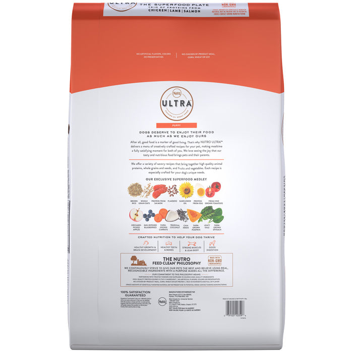 Nutro Products Ultra High Protein Puppy Dry Dog Food Trio of Proteins from Chicken, Lamb, and Salmon, 1ea/15 lb