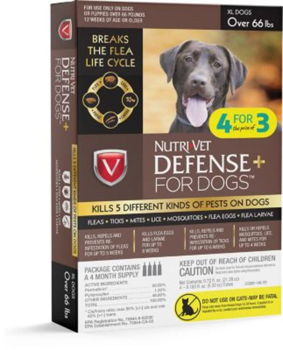 Copy of Nutri-Vet Defense+ Flea & Tick for Dog 1ea/SM11-32 lb, 4 pk