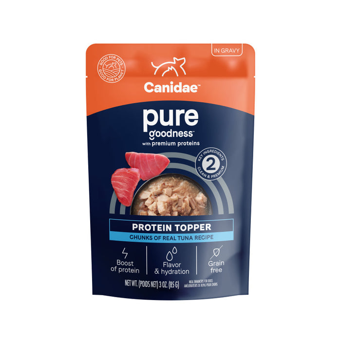 CANIDAE PURE Goodness Protein Topper for Dogs Tuna Chunks in Gravy, 12ea/3 oz