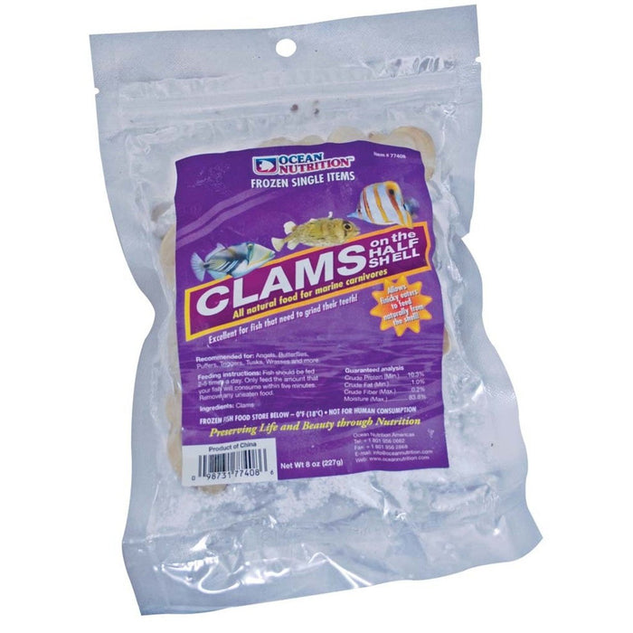 Ocean Nutrition Clams on the Half Shell Frozen Fish Food 1ea/4 oz