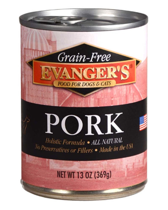 Evanger's Grain-Free Wet Dog & Cat Food Pork, 12ea/12.8 oz, 12 pk