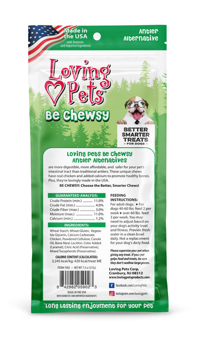 Loving Pets Be Chewsy Antler Alternatives Dog Treat 1ea/2 pk