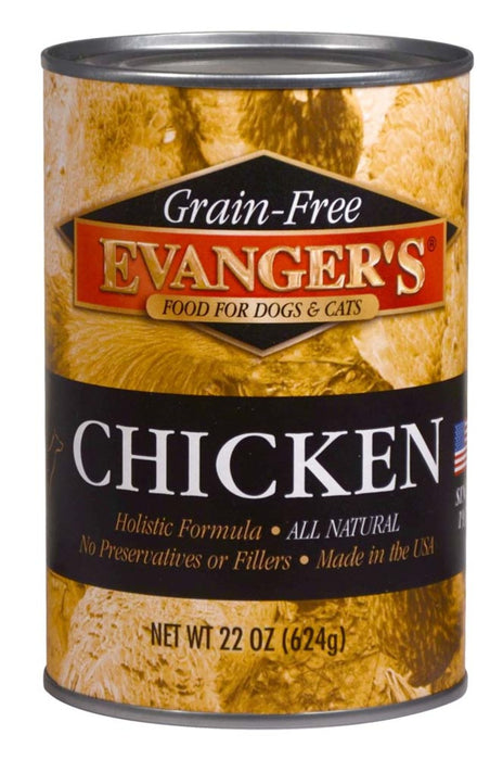 Evanger's Grain-Free Wet Dog & Cat Food Chicken, 12ea/20.2 oz, 12 pk