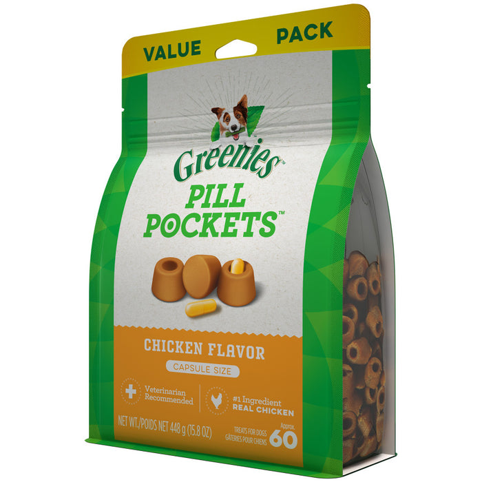 Greenies Pill Pockets for Capsules Chicken, 1ea/60 ct, 15.8 oz