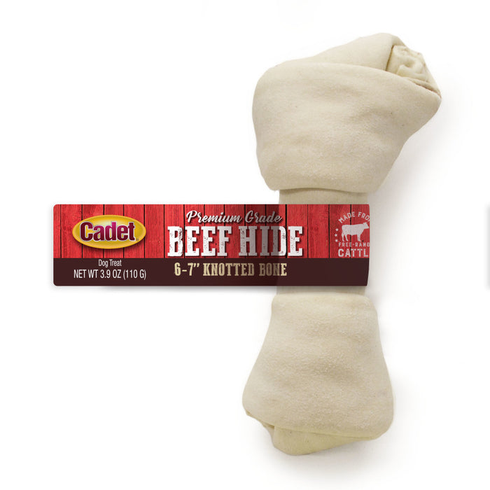 Cadet Beef Hide Knotted Dog Chews Individually Wrapped, 1ea/6-7 in