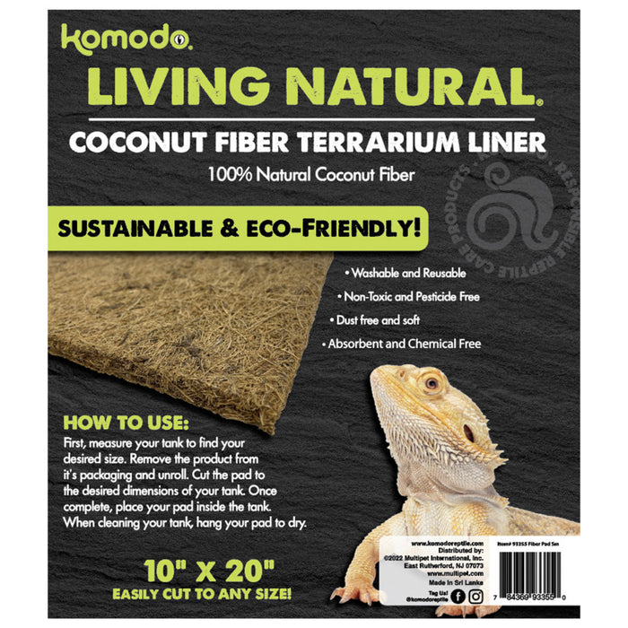 Komodo Living Natural Coconut Fiber Terrarium Liner 1ea/10In X 20 in