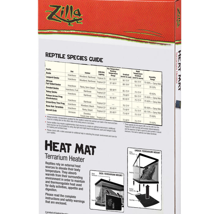 Zilla Terrarium Heat Mats Black, 1ea/SMall, 10-20 gal, 8 W