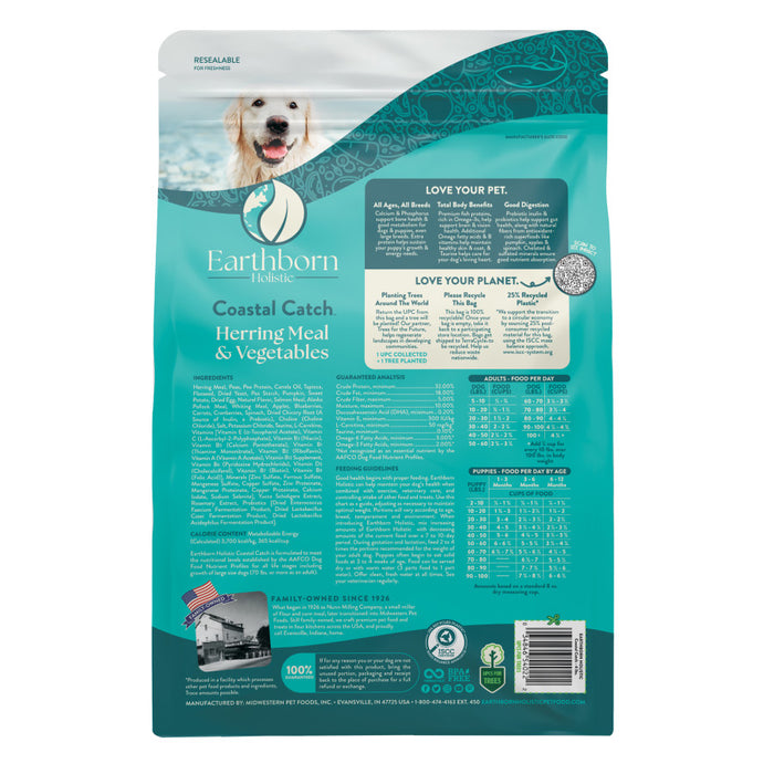 Earthborn Holistic Coastal Catch Grain-Free Dry Dog Food Herring Meal & Vegetables, 1ea/4 lb