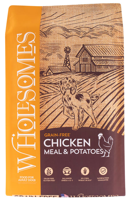 Wholesomes Grain Free Dry Dog Food Chicken Meal & Potatoes, 1ea/35 lb