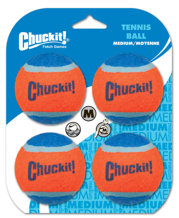 Chuckit! Tennis Ball Dog Toy Shrink Sleeve Blue/Orange, 1ea/MD, 4 pk