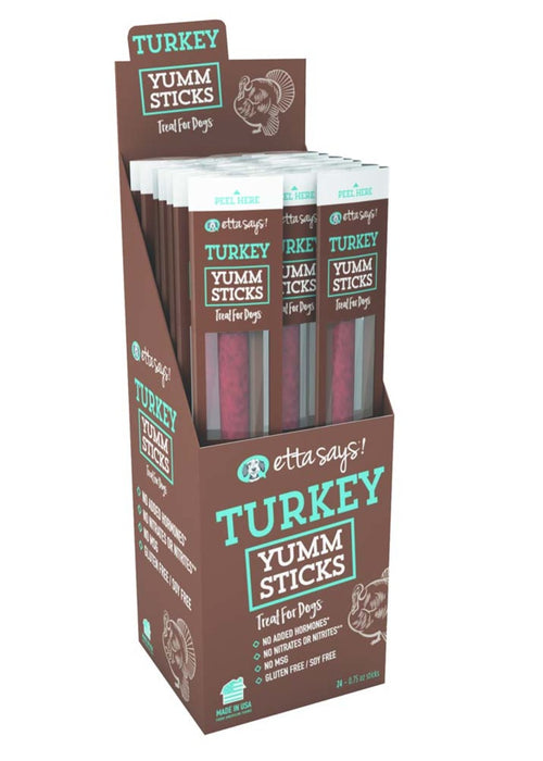 Etta Says! Turkey Yumm Sticks Dog Treat Display Box Turkey, 24ea/24 ct