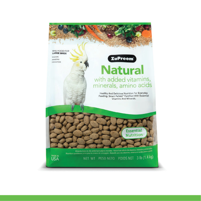 ZuPreem Natural Bird Food Large Parrots, 1ea/3 lb