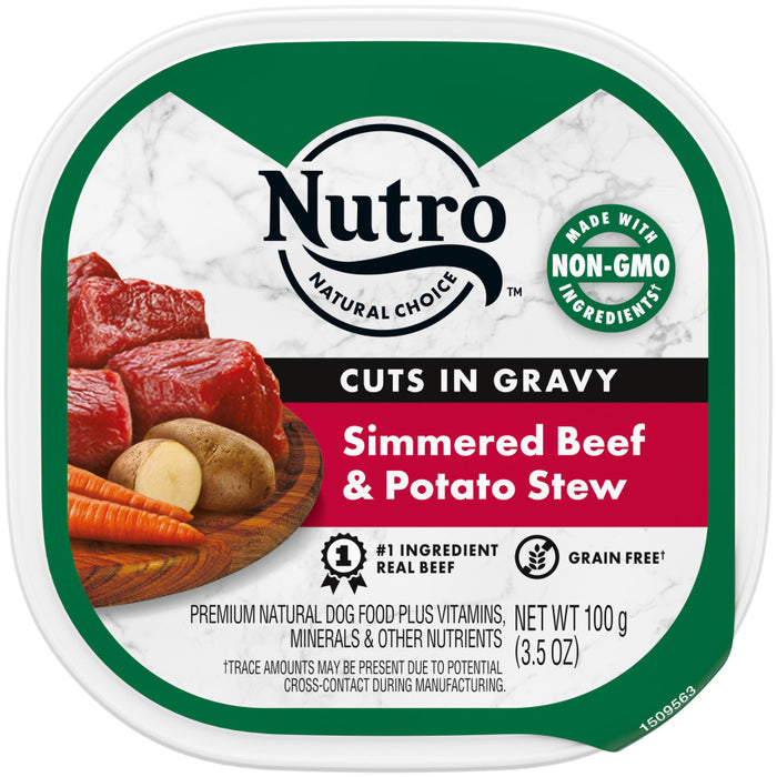 Nutro Products Grain Free Cuts in Gravy Adult Wet Dog Food Beef & Potato Stew, 24ea/3.5 oz, 24 pk