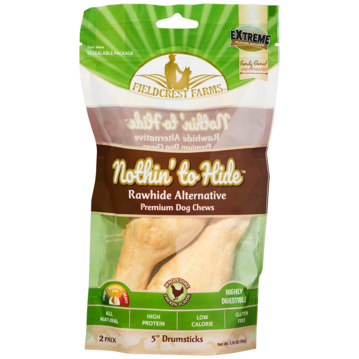 Fieldcrest Farms Nothin' To Hide Drum Stick Dog Treats Chicken, 1ea/2 pk