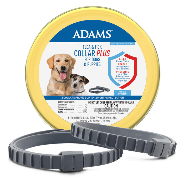 Adams Flea & Tick Collar Plus for Dogs & Puppies 1ea/2 pk