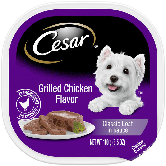 Cesar Classic Loaf in Sauce Adult Wet Dog Food Grilled Chicken, 24ea/3.5 oz, 24 pk