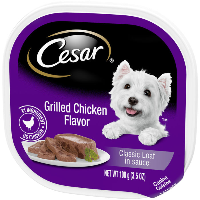 Cesar Classic Loaf in Sauce Adult Wet Dog Food Grilled Chicken, 24ea/3.5 oz, 24 pk