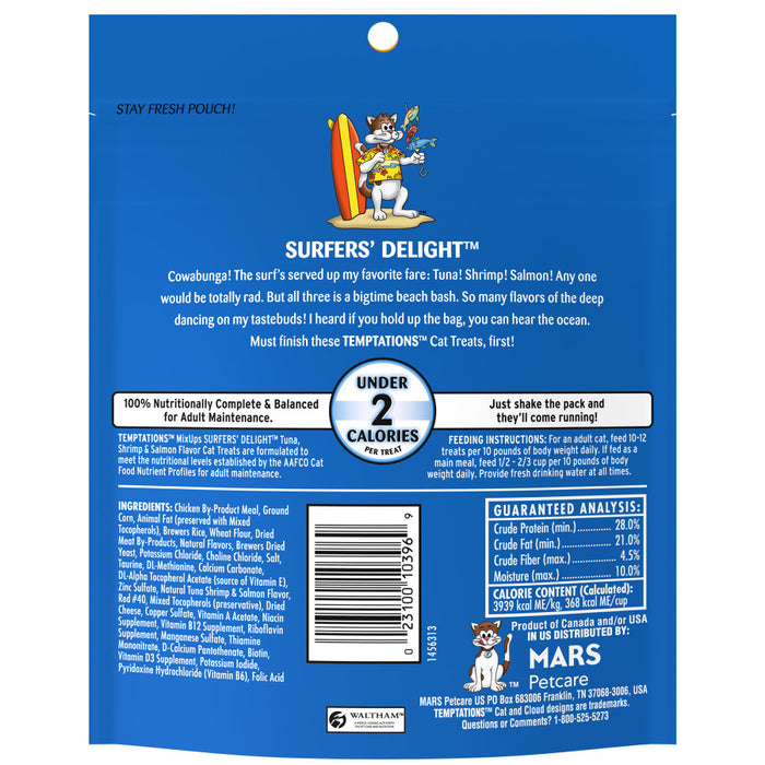 Temptations MixUps Crunchy & Soft Adult Cat Treats Surfer's Delight, 1ea/6.3 oz