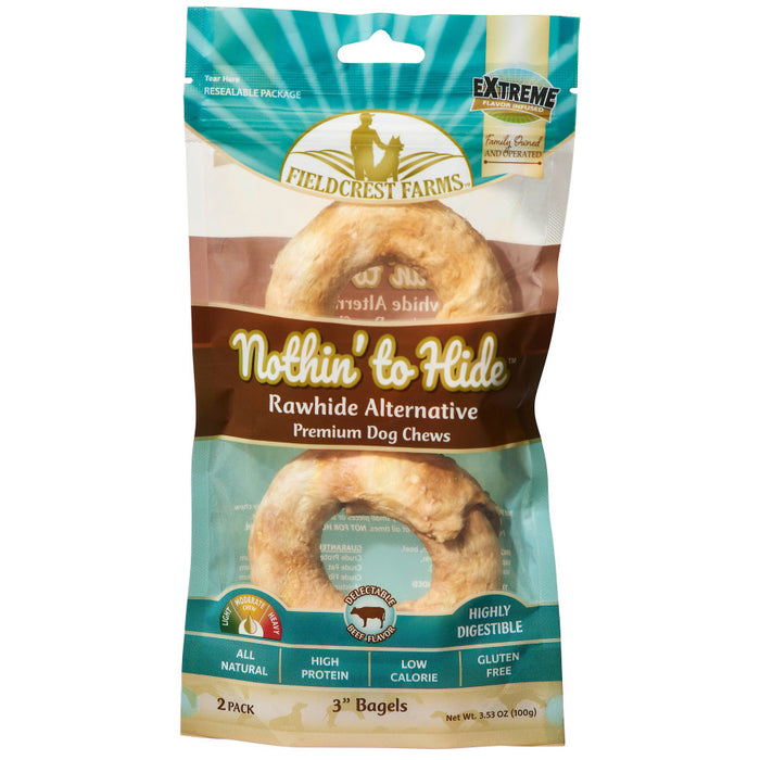 Fieldcrest Farms Nothin' to Hide Bagels Dog Treat Beef, 1ea/3 in, 2 pk