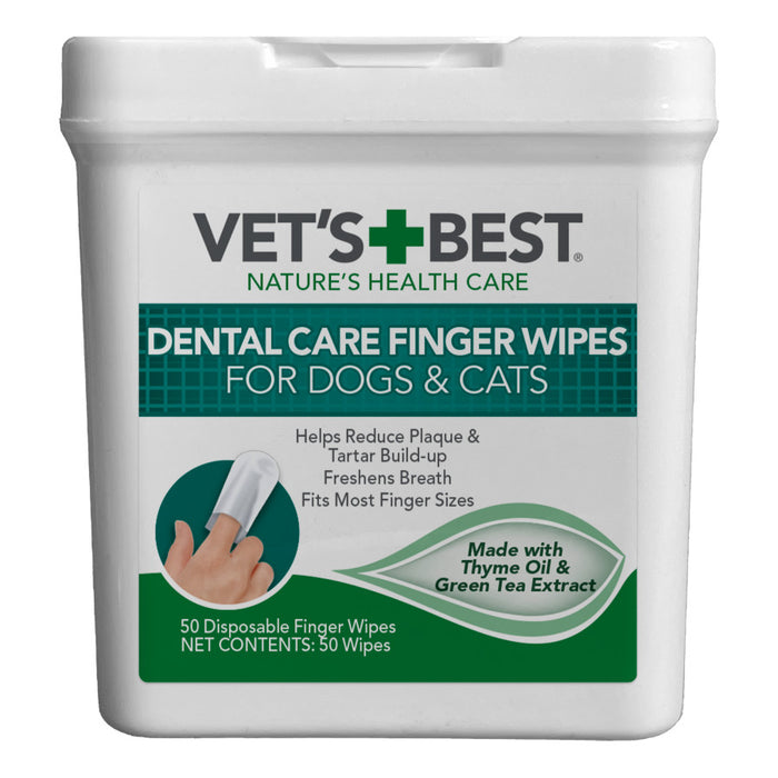 Vet's Best Dental Care Finger Wipes for Dogs and Cats 1ea/50 ct