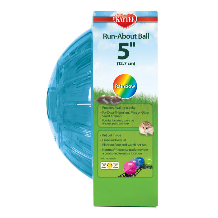 Kaytee Run-About Mini Exercise Ball Rainbow, 1ea/5 in