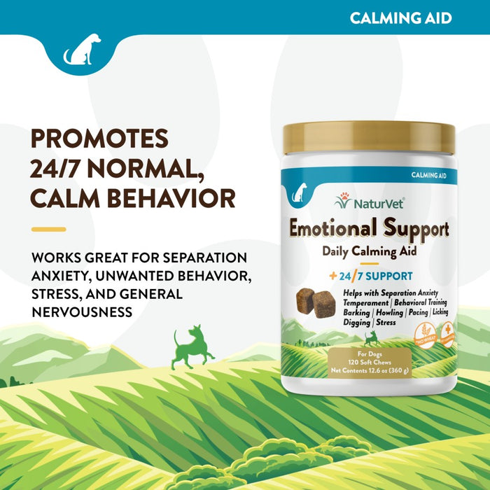 NaturVet Emotional Support Long Term Daily Calming Aid 1ea/120 ct