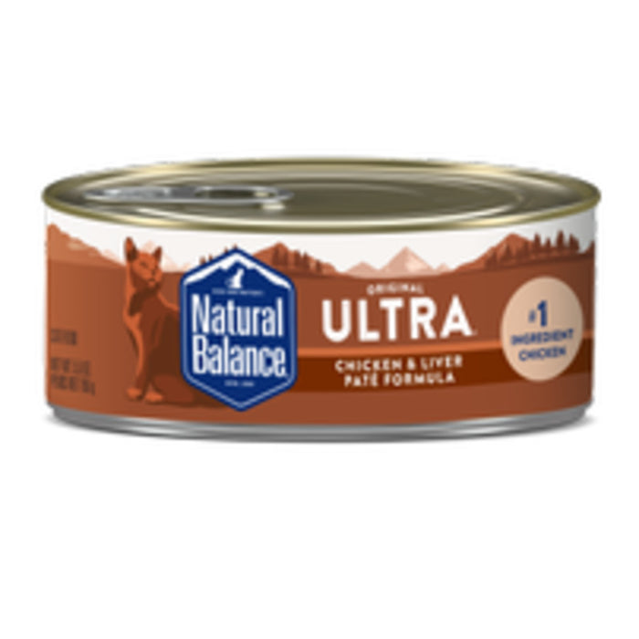 Natural Balance Pet Foods Ultra Premium Wet Cat Food Chicken & Liver Pate, 24ea/5.5 oz