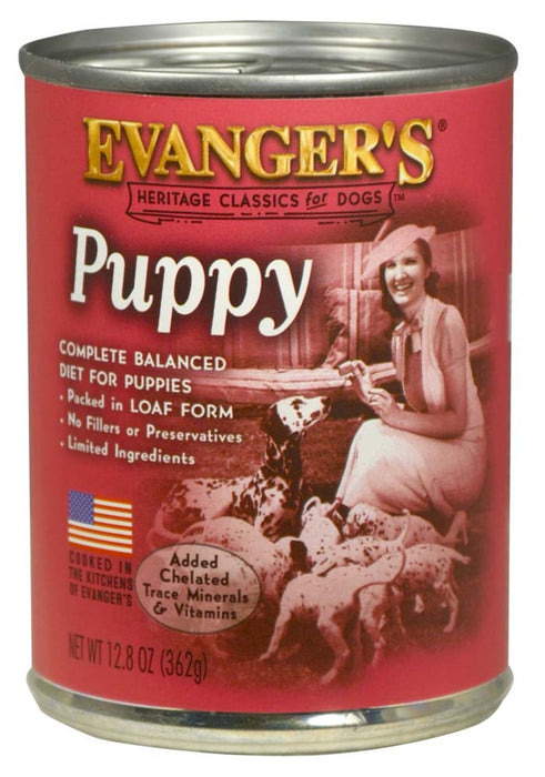 Evanger's Heritage Classic Puppy and Underweight Wet Dog Food Chicken, 12ea/12.8 oz, 12 pk