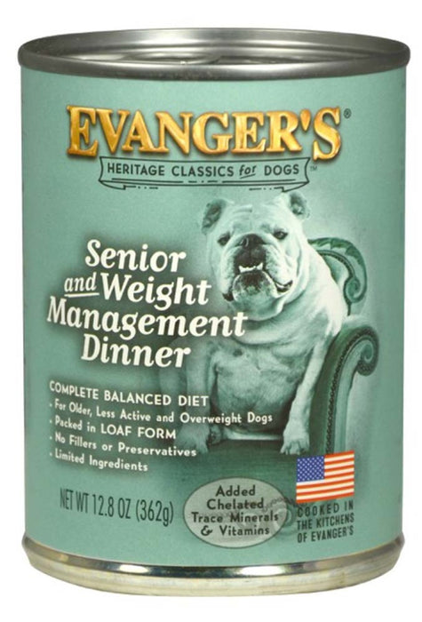 Evanger's Heritage Classic Senior/Weight Management Wet Dog Food Chicken, 12ea/12.8 oz, 12 pk