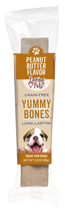 Loving Pets Yummy Bone Flavor Filled Dog Treat Peanut Butter, 15ea/2.8 oz