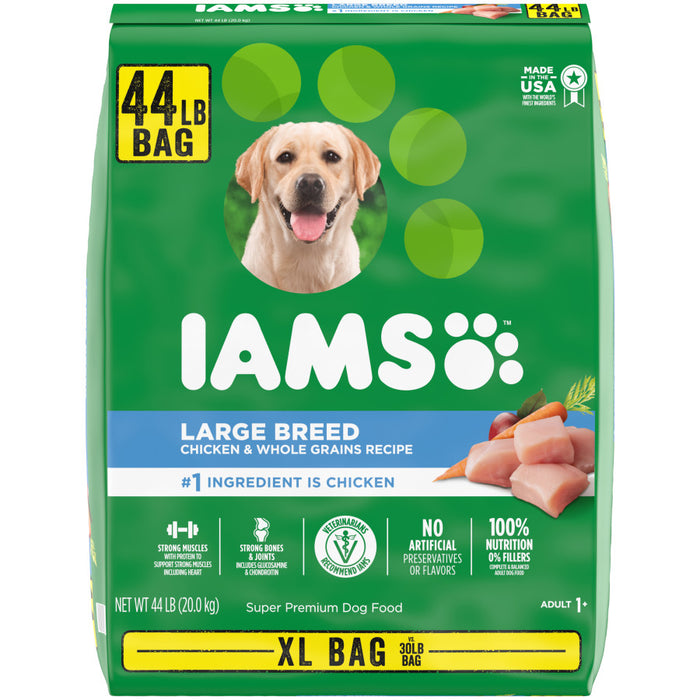 IAMS High Protein Large Breed Adult Dry Dog Food Real Chicken, 1ea/44 lb