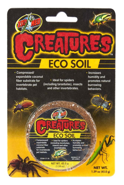 Zoo Med Creature Eco Soil Coconut Fiber Substrate Brown, 1ea/45 g