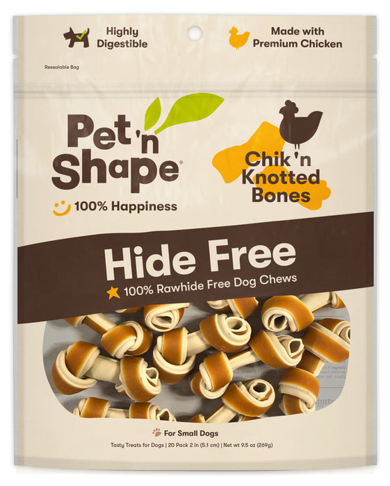 Pet 'N Shape Chik'n Knotted Bones Hide-Free Dog Treat 1ea/20 ct