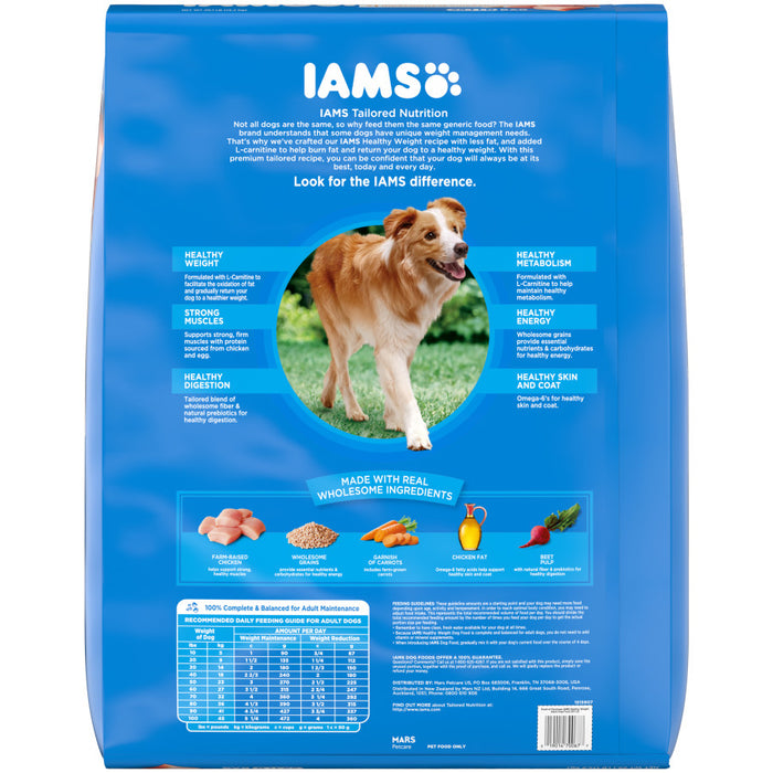 IAMS Healthy Weight Adult Dry Dog Food Real Chicken, 1ea/29.1 lb