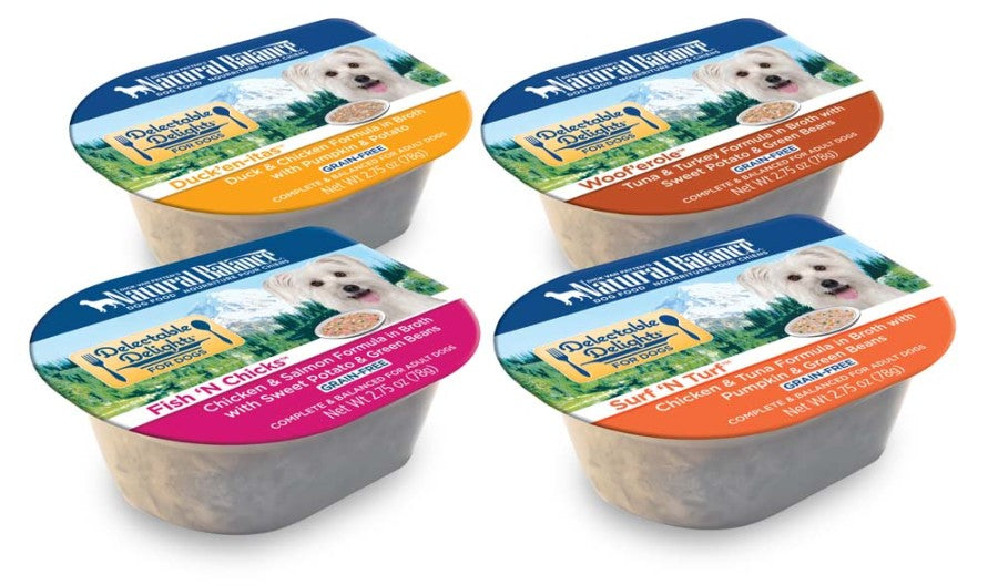 Natural Balance Pet Foods Delectable Delights Grain Free Wet Dog Food Fish 'N Chicks in Broth, 24ea/2.75 oz