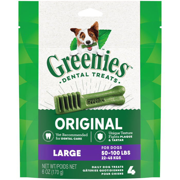 Greenies Dog Dental Treats Original, 1ea/6 oz, 4 ct, Large