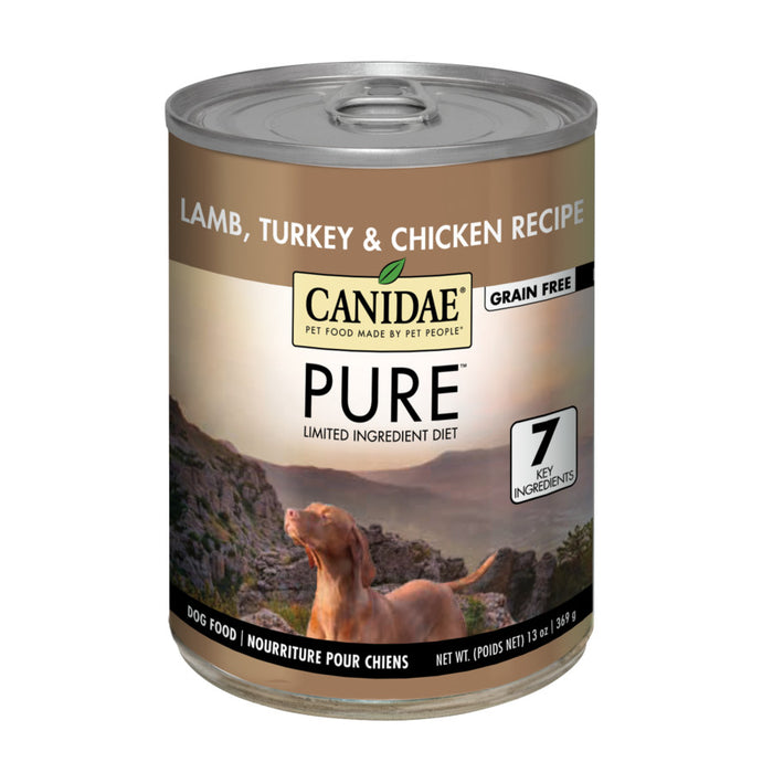 CANIDAE PURE Grain-Free Wet Dog Food Elements Formula w/Lamb, Turkey & Chicken, 12ea/13 oz