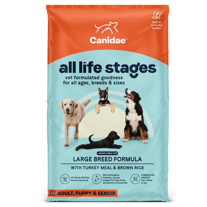 CANIDAE All Life Stages Large Breed Dry Dog Food Turkey Meal & Brown Rice, 1ea/40 lb