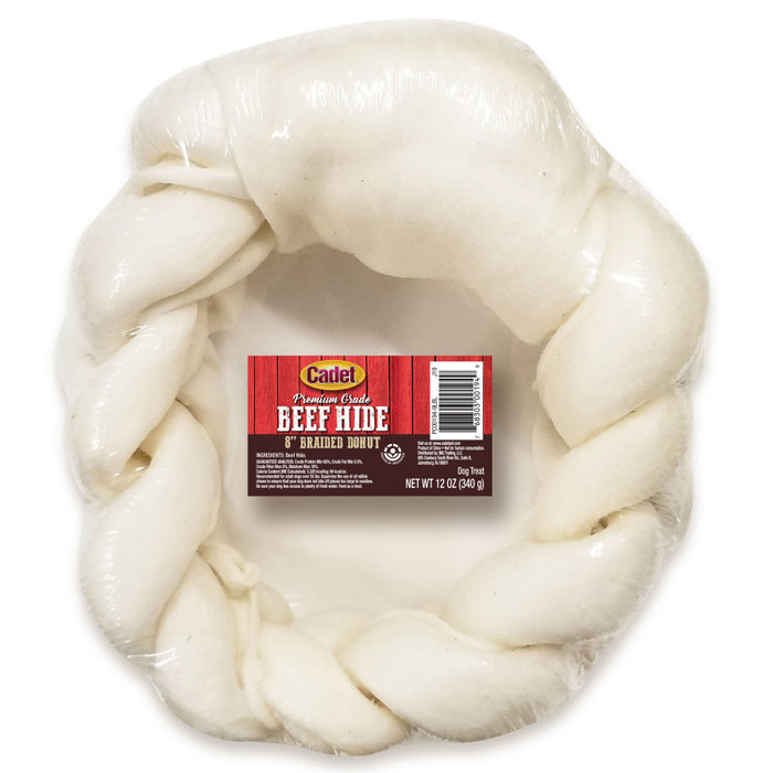 Cadet Premium Grade Braided Beef Hide Donut for Dogs Donut, 1ea/8 in (1 ct)