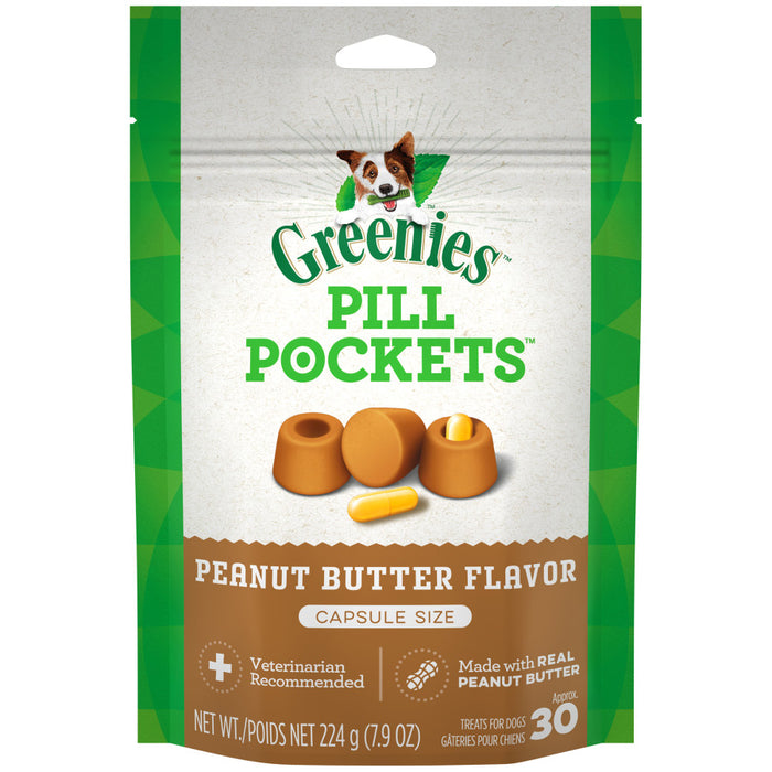 Greenies Pill Pockets for Capsules Peanut Butter, 1ea/30 ct, 7.9 oz